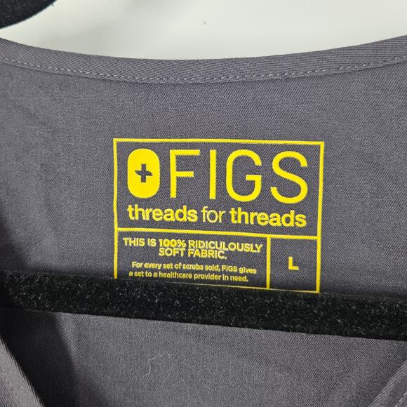 Figs Grey Short Sleeve Straight Leg Scrub Set L - Picture 5 of 15